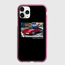 Чехол iPhone 11 Pro матовый Ретро автомобиль Pontiac Firebird 1987 года, цвет: 3D-малиновый