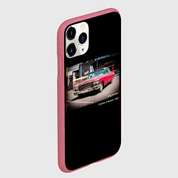 Чехол iPhone 11 Pro матовый Ретро автомобиль Cadillac Eldorado 1960 года, цвет: 3D-малиновый — фото 2