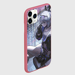 Чехол iPhone 11 Pro матовый Honkai Star Rail Silver Wolf, цвет: 3D-малиновый — фото 2