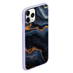 Чехол iPhone 11 Pro матовый Лакшери текстура с узорами, цвет: 3D-светло-сиреневый — фото 2