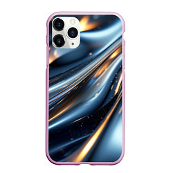 Чехол iPhone 11 Pro матовый Синяя обтекаемая текстура, цвет: 3D-розовый