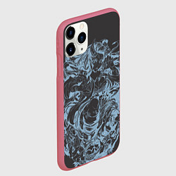 Чехол iPhone 11 Pro матовый Клинок рассекающий демонов Незуко рябь, цвет: 3D-малиновый — фото 2