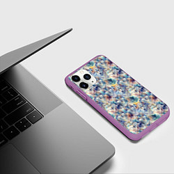Чехол iPhone 11 Pro матовый Волки паттерн, цвет: 3D-фиолетовый — фото 2