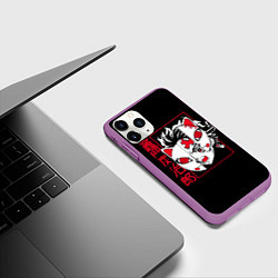 Чехол iPhone 11 Pro матовый Танкиро Комодо убийца демонов, цвет: 3D-фиолетовый — фото 2