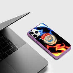 Чехол iPhone 11 Pro матовый СССР битва огней, цвет: 3D-фиолетовый — фото 2