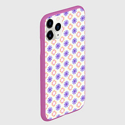 Чехол iPhone 11 Pro матовый Красивый узор цветочки, цвет: 3D-фиолетовый — фото 2