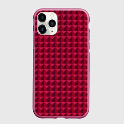 Чехол iPhone 11 Pro матовый Бордовая мозаика, цвет: 3D-малиновый