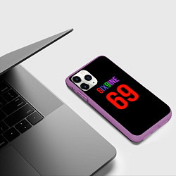 Чехол iPhone 11 Pro матовый 6ix9ine logo, цвет: 3D-фиолетовый — фото 2