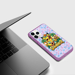 Чехол iPhone 11 Pro матовый Жаркое лето с Пикачу, цвет: 3D-фиолетовый — фото 2