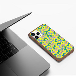 Чехол iPhone 11 Pro матовый Яркий паттерн с бантами, цвет: 3D-коричневый — фото 2