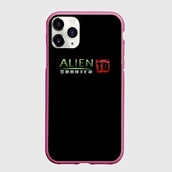 Чехол iPhone 11 Pro матовый Alien Shooter, цвет: 3D-малиновый