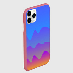 Чехол iPhone 11 Pro матовый Волнистые линии с эффектом, цвет: 3D-малиновый — фото 2