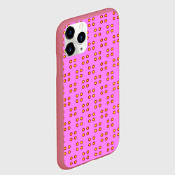 Чехол iPhone 11 Pro матовый Паттерн точечный, цвет: 3D-малиновый — фото 2