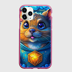 Чехол iPhone 11 Pro матовый Криптовалютный хомяк, цвет: 3D-малиновый
