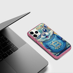 Чехол iPhone 11 Pro матовый Хомяк и цифровые активы, цвет: 3D-малиновый — фото 2