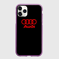 Чехол iPhone 11 Pro матовый Audi red logo, цвет: 3D-фиолетовый