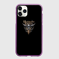 Чехол iPhone 11 Pro матовый Baldurs gate logo, цвет: 3D-фиолетовый