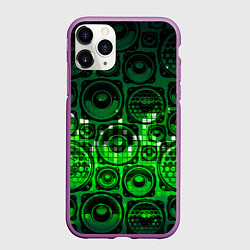 Чехол iPhone 11 Pro матовый Эквалайзер и динамики, цвет: 3D-фиолетовый