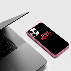 Чехол iPhone 11 Pro матовый Blood Knights logo rpg, цвет: 3D-малиновый — фото 2