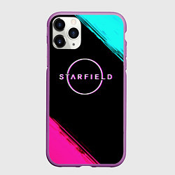 Чехол iPhone 11 Pro матовый Starfield neon, цвет: 3D-фиолетовый