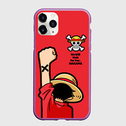 Чехол iPhone 11 Pro матовый One Piece - captain Monkey D Luffy, цвет: 3D-фиолетовый