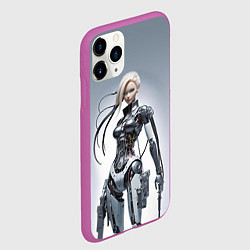 Чехол iPhone 11 Pro матовый Barbie - cyber warrior, цвет: 3D-фиолетовый — фото 2