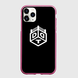 Чехол iPhone 11 Pro матовый ДДТ лого белое лого, цвет: 3D-малиновый