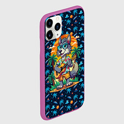 Чехол iPhone 11 Pro матовый Волк с гитарой на острове, цвет: 3D-фиолетовый — фото 2