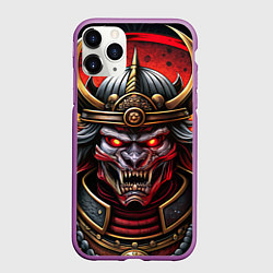 Чехол iPhone 11 Pro матовый Самурай нечеловек свирепый, цвет: 3D-фиолетовый