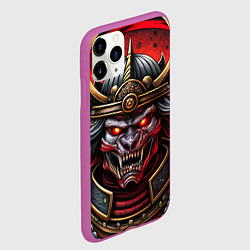 Чехол iPhone 11 Pro матовый Самурай нечеловек свирепый, цвет: 3D-фиолетовый — фото 2