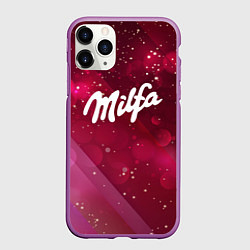 Чехол iPhone 11 Pro матовый Milfa надпись в стиле шоколадки Milka, цвет: 3D-фиолетовый