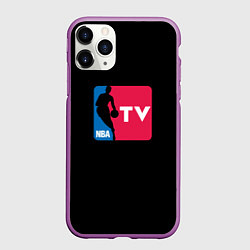Чехол iPhone 11 Pro матовый NBA tv logo, цвет: 3D-фиолетовый