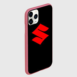 Чехол iPhone 11 Pro матовый Suzuki red logo, цвет: 3D-малиновый — фото 2