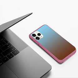 Чехол iPhone 11 Pro матовый Текстура градиент, цвет: 3D-малиновый — фото 2