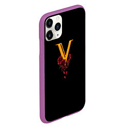 Чехол iPhone 11 Pro матовый Valentinos logo Cyberpunk, цвет: 3D-фиолетовый — фото 2