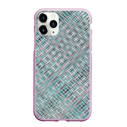 Чехол iPhone 11 Pro матовый Светлый серо-голубой текстурированный, цвет: 3D-розовый