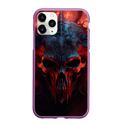 Чехол iPhone 11 Pro матовый Demon skull with horns