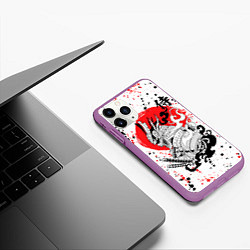 Чехол iPhone 11 Pro матовый Самурай - Хання, цвет: 3D-фиолетовый — фото 2