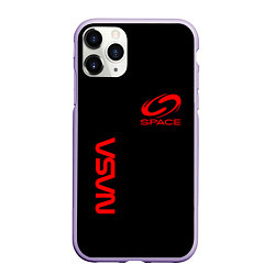 Чехол iPhone 11 Pro матовый Nasa space red logo