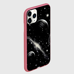 Чехол iPhone 11 Pro матовый Бескрайний космос - нейросеть, цвет: 3D-малиновый — фото 2