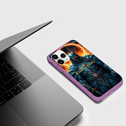 Чехол iPhone 11 Pro матовый Elden Ring рыцарь в черном, цвет: 3D-фиолетовый — фото 2