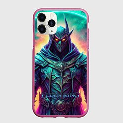 Чехол iPhone 11 Pro матовый Elden Ring рыцарь в черном, цвет: 3D-малиновый
