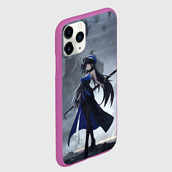 Чехол iPhone 11 Pro матовый Грозовые волны - Янъян, цвет: 3D-фиолетовый — фото 2