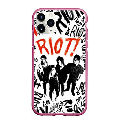 Чехол iPhone 11 Pro матовый Paramore - riot, цвет: 3D-малиновый