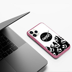 Чехол iPhone 11 Pro матовый Marshmello x Nasa, цвет: 3D-малиновый — фото 2