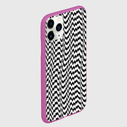 Чехол iPhone 11 Pro матовый Черно-белые кривые, цвет: 3D-фиолетовый — фото 2