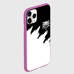 Чехол iPhone 11 Pro матовый Ведьмак белое лого краски, цвет: 3D-фиолетовый — фото 2