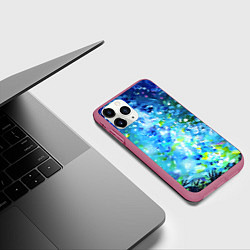 Чехол iPhone 11 Pro матовый Млечный путь и звездное небо, цвет: 3D-малиновый — фото 2