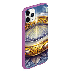 Чехол iPhone 11 Pro матовый Elden Ring лого и волшебное золотое кольцо, цвет: 3D-фиолетовый — фото 2