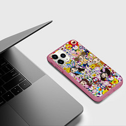 Чехол iPhone 11 Pro матовый Right now NewJeans and Takashi Murakami, цвет: 3D-малиновый — фото 2